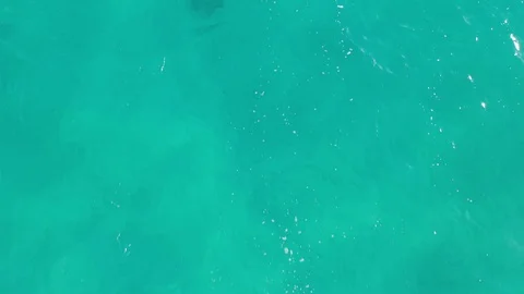 Drone Shot of Ocean Water and Reef with Pan Up Stock Footage