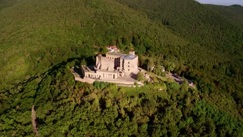 Drone Shot of Old Impressive Castle Видео 166146543