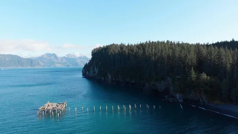 Drone Shot of Old Pier 스톡 동영상 96052283