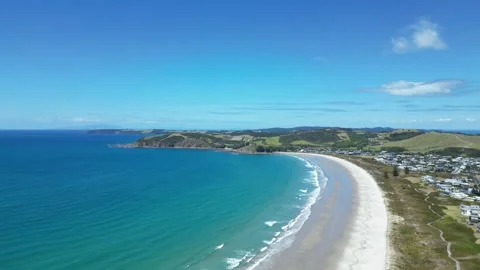 Drone shot of Omaha Beach, Normandy, France 스톡 동영상 313252384