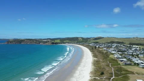 Drone shot of Omaha Beach, Normandy, France 스톡 동영상 313252386