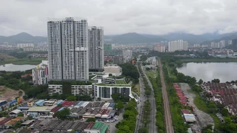 Drone shot of of one of the main highway in Kuala Lumpur Stock Footage 168885442