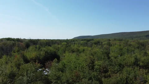 Drone shot over Baddeck, Cape Breton, Nova Scotia Stock Footage 231149071