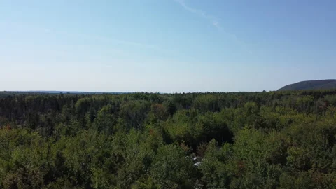 Drone shot over Baddeck, Cape Breton, Nova Scotia Stock Footage 231149191