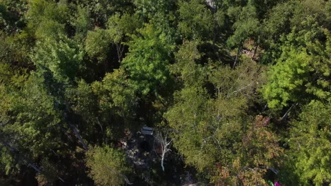 Drone shot over Baddeck, Cape Breton, Nova Scotia Stock Footage 231149306