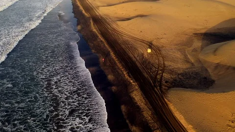 Drone shot over beach break. Stock Footage 106072427