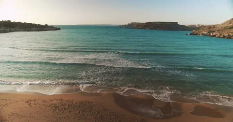 Drone shot over the blue Mediterranean ocean Stock Footage 67165542