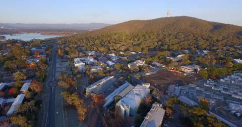 Drone shot over Canberra Stock Footage 137496538