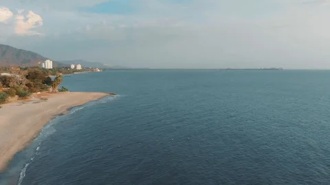 Drone shot over the coast line Santa Marta 库存影片 107361012