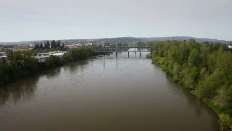 Drone shot over Commercial Area Stock Footage 201171978