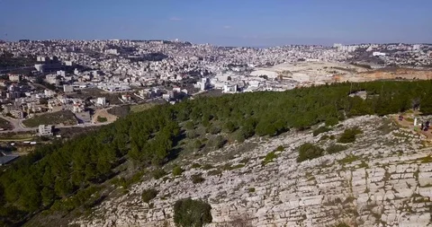 Drone shot over current day Nazareth. Video stock 125114732