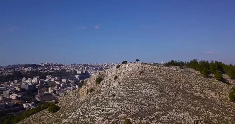Drone shot over current day Nazareth. Video stock 125114803