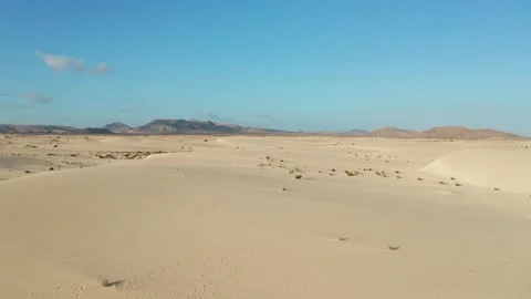 Drone shot over empty desert landscape Stock Footage 345521564