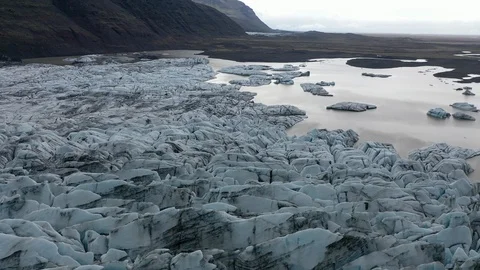Drone shot over glacier Stock Footage 112581349