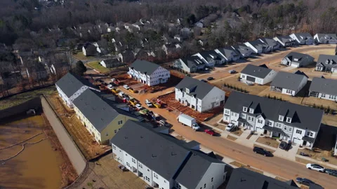 Drone Shot Over Housing Development In Rural Area Stockbeeldmateriaal 333419873