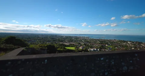 Drone shot over Killiney Stock Footage 130942337