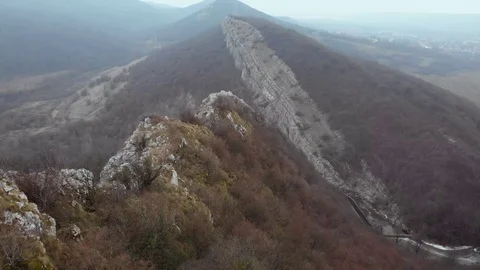 Drone shot over a mountain Stock Footage
