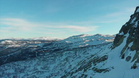 Drone shot over mountain Stock Footage 140124674