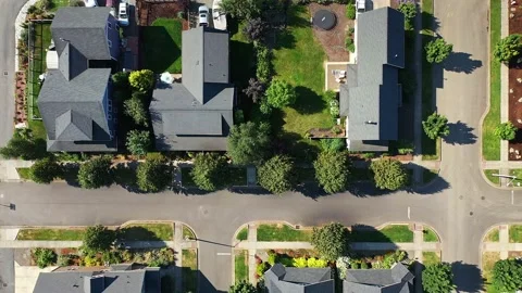Drone shot over Neighborhood Stock Footage 201190812