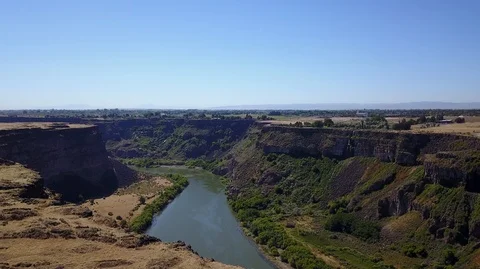 Drone shot over snake river twin falls idaho Stock Footage 91917458
