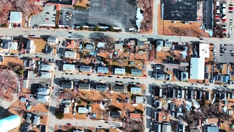 Drone shot overlooking the cityscape Stock Footage 321470641