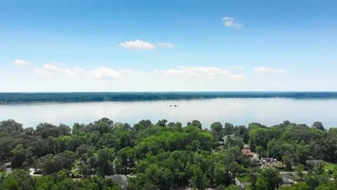 Drone Shot Overlooking Potomac River Stock Footage 217535414
