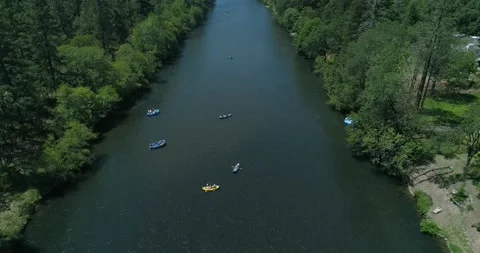 Drone shot overlooking river Stock Footage 215271386