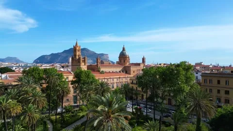 Drone shot of Palermo Cathedral 库存影片 314082721