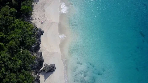 Drone shot of perfect sandy beach  動画素材 99427635