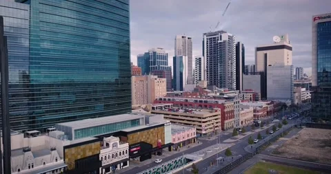 Drone shot of Perth CBD, Australia. Stock Footage 130995776