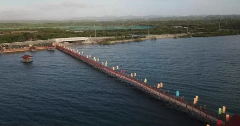 Drone Shot of Pier in Philippines Stock Footage 106236702