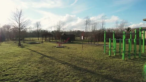 Drone shot of a playground Stock Footage 230890044
