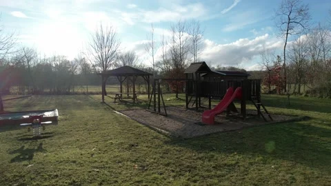 Drone shot of a playground Stock Footage 230890099
