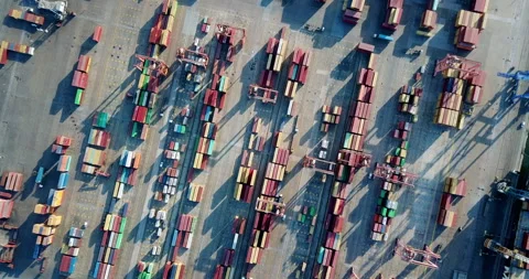 Drone shot of the port Stock Footage 292807737