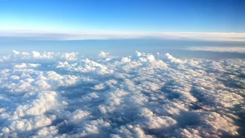 Drone shot of puffy clouds Video stock 114885206