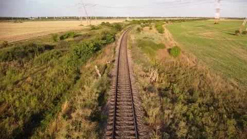 Drone shot of rails Stock Footage 248984252