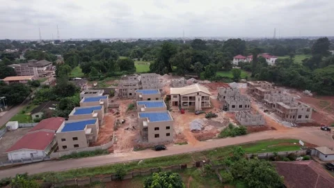 Drone shot of Real Estates in Ghana. Vídeos de archivo 243190036