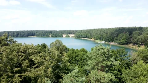 Drone Shot Reaviling Lake Video stock 163153670