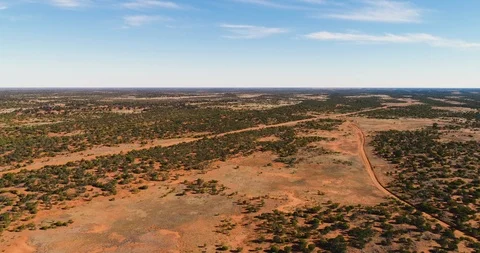 Drone shot of the red earth of the outback. Stock Footage 93112862