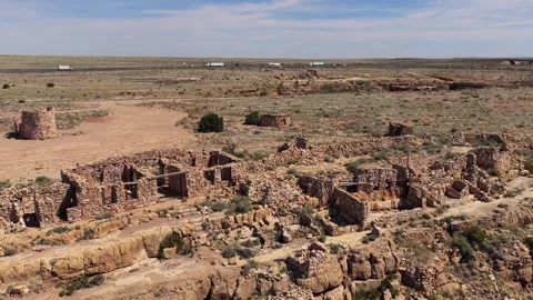 Drone Shot of a Remote Historical Site with Ruined Stone Fortifications in the Video stock 333864500