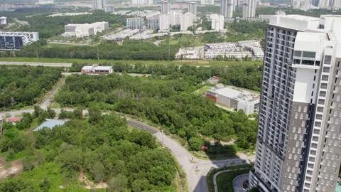 Drone Shot Of Residential Condominium Tower In Malaysia Stock Footage 336599111