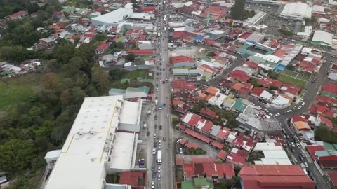 Drone Shot Revealing Long One Way Traffic Congestion Stock Footage 332385662