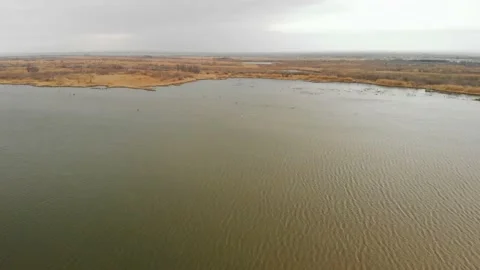 Drone shot of river and mountains in Kazakhstan Stock Footage 152519587