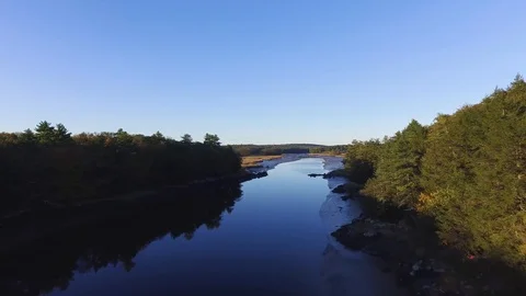 Drone shot of river 스톡 동영상 120139032