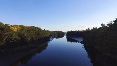 Drone shot of river 스톡 동영상 120139072