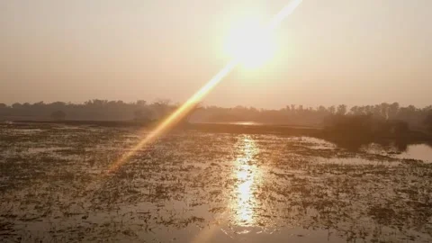 Drone shot of a River Stock Footage 245264379