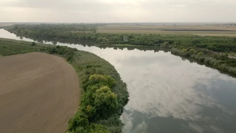 Drone shot of a river Stock Footage 253313534