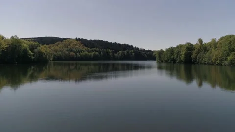 Drone shot of a river in Germany Stock Footage 132697337