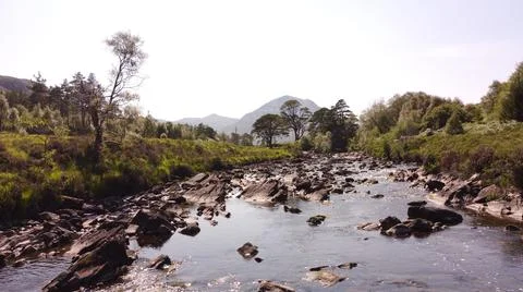 Drone shot Up river Foto stock