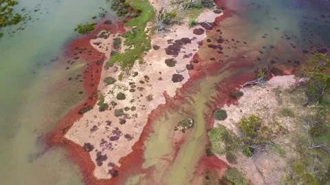 Drone shot of a river system in Queensland Stock Footage 262952026